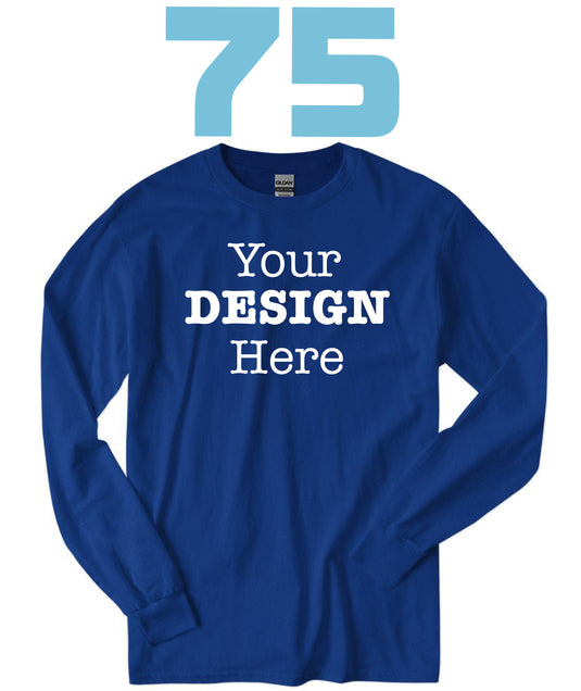 75 Gildan Long Sleeve Cotton Unisex Tees