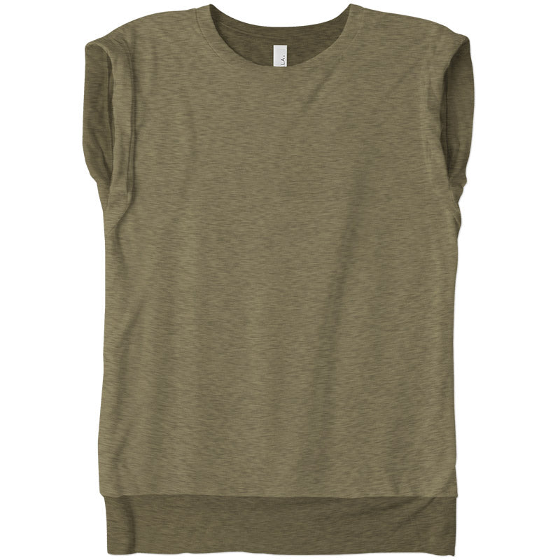 Load image into Gallery viewer, Ladies Flowy Rolled Cuff Muscle Tee - Twisted Swag, Inc.Bella Canvas