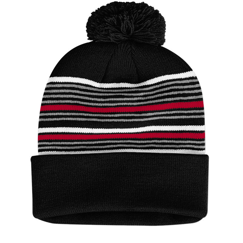 Load image into Gallery viewer, Striped Pom-Pom Knit Cap - Twisted Swag, Inc.SPORTSMAN