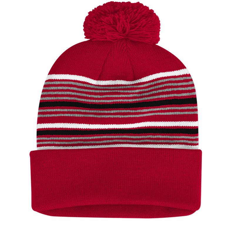 Load image into Gallery viewer, Striped Pom-Pom Knit Cap - Twisted Swag, Inc.SPORTSMAN