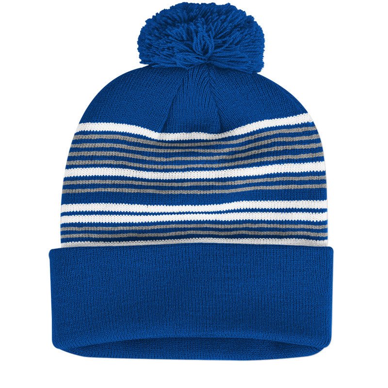 Load image into Gallery viewer, Striped Pom-Pom Knit Cap - Twisted Swag, Inc.SPORTSMAN