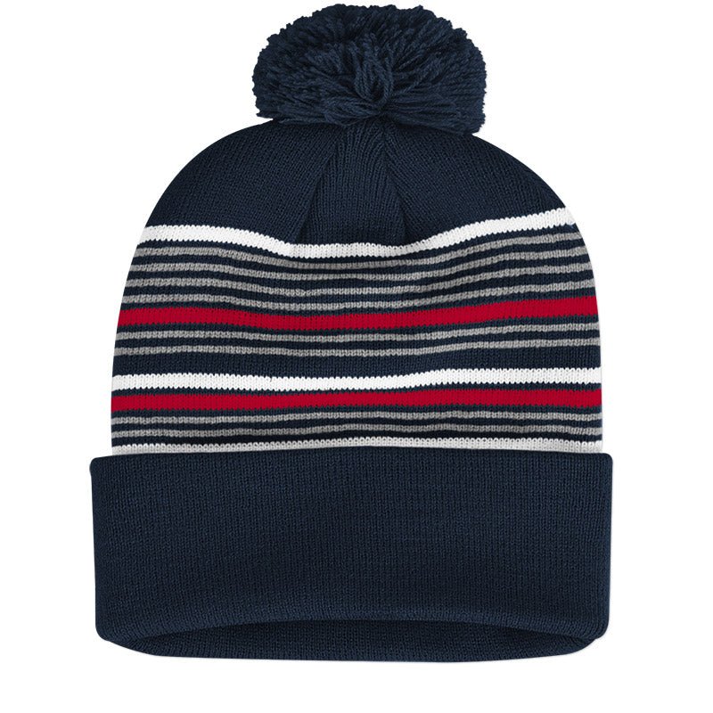 Load image into Gallery viewer, Striped Pom-Pom Knit Cap - Twisted Swag, Inc.SPORTSMAN