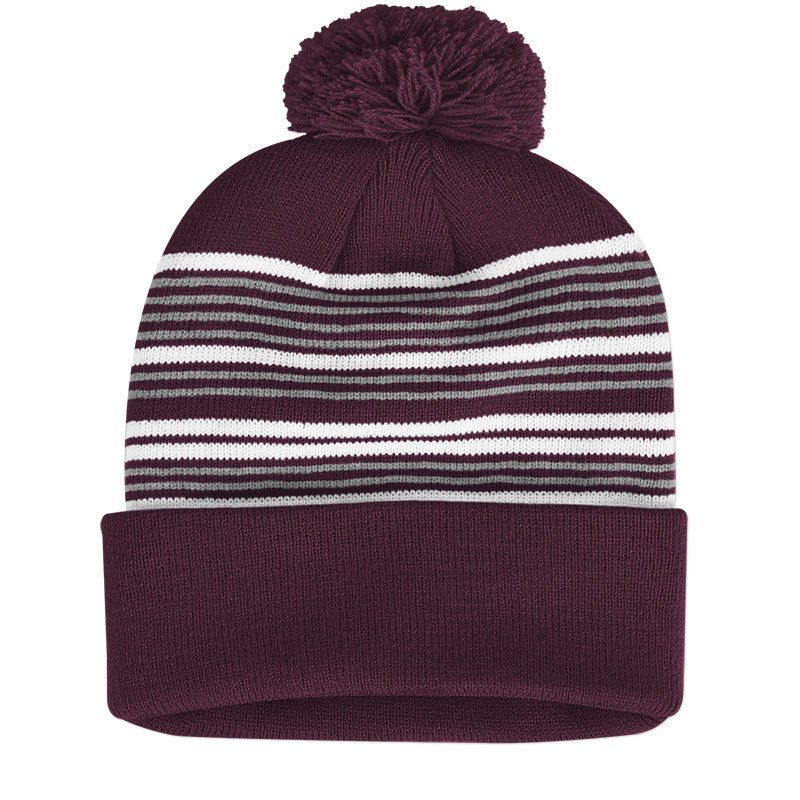 Load image into Gallery viewer, Striped Pom-Pom Knit Cap - Twisted Swag, Inc.SPORTSMAN