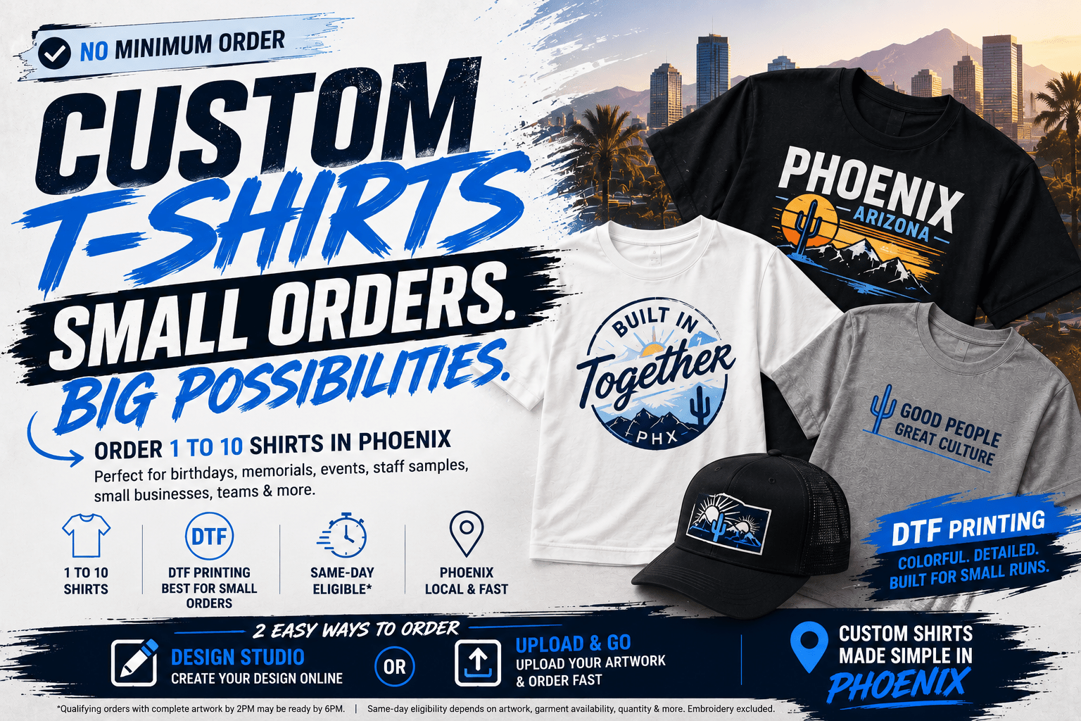 Can I Get Custom T-Shirts With a Small Order in Phoenix?