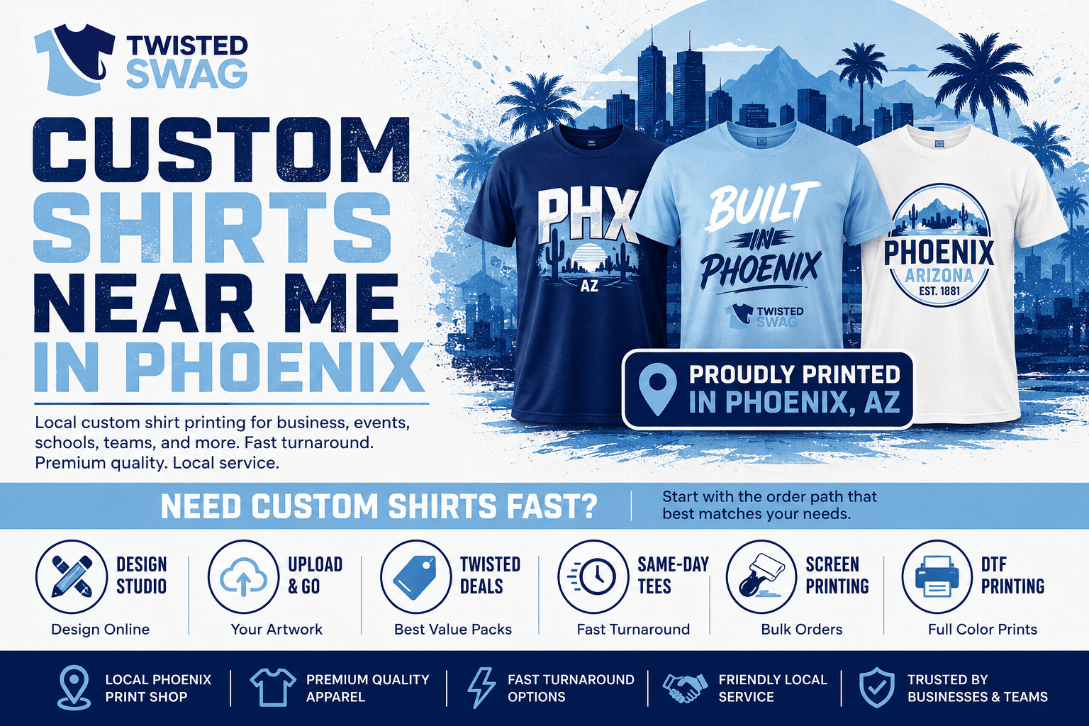 Custom Shirts Near Me in Phoenix: How to Choose the Right Local T-Shirt Printing Shop