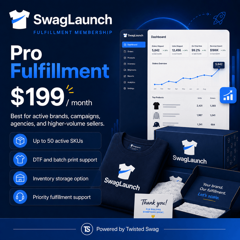 Load image into Gallery viewer, SwagLaunch Fulfillment Membership - Twisted Swag, Inc.Twisted Swag, Inc.
