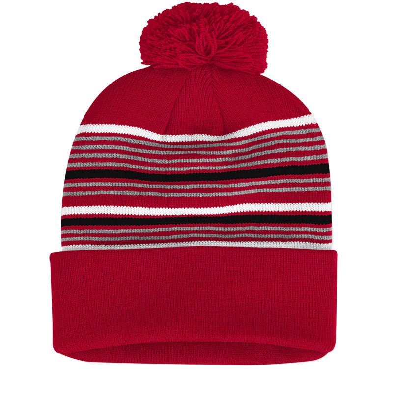Load image into Gallery viewer, Striped Pom-Pom Knit Cap - Twisted Swag, Inc.SPORTSMAN
